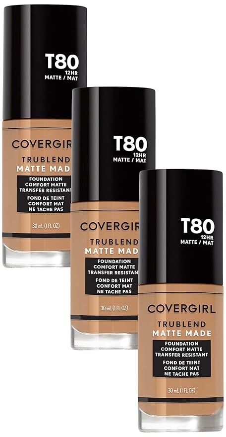 COVERGIRL TruBlend Matte Made Liquid Foundation, Toasted Caramel (Pack of 3)