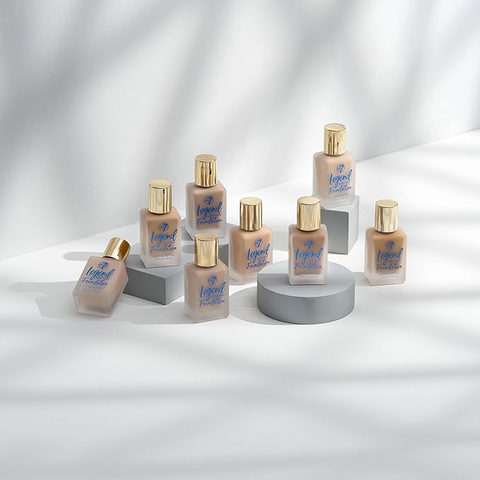 W7 Legend Foundation - Creamy Liquid Foundation for Poreless, Semi-Matte Medium Coverage - 28ml (Buff)
