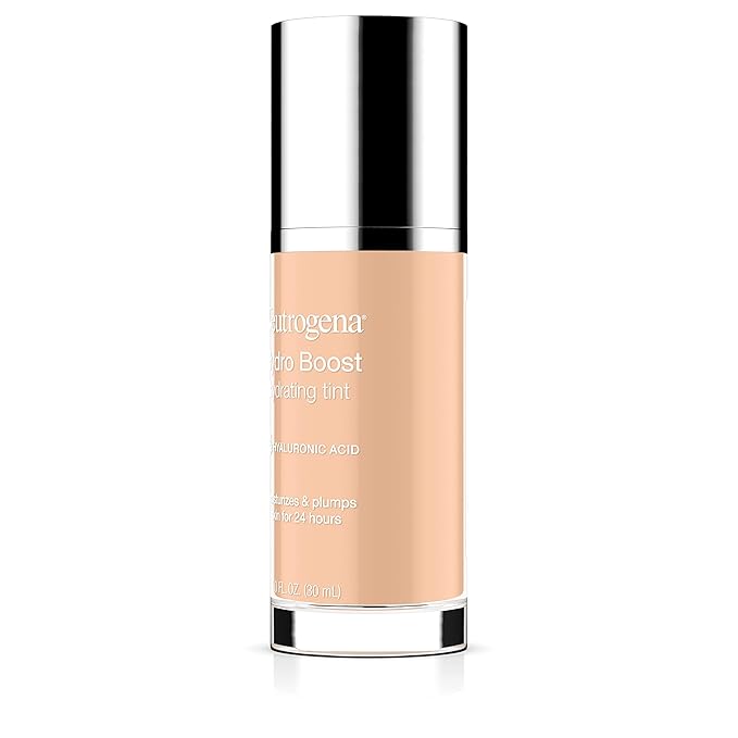 Neutrogena Hydro Boost Hydrating Tint Foundation Makeup for Dry Skin, with Hyaluronic Acid, Lightweight Oil-Free Water Gel, Non-Comedogenic 10 Classic Ivory, 1.0 fl. oz