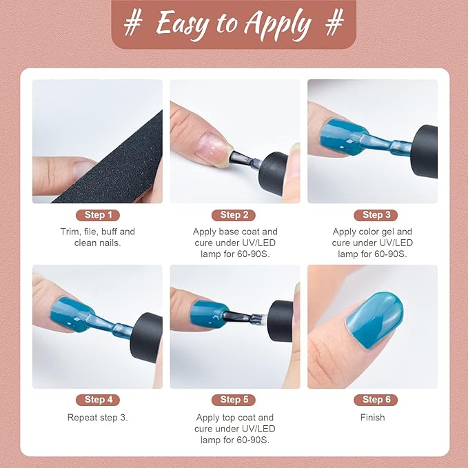 JODSONE Gel Nail Polish Kit with U V Light 32 Color Soak Off Base&Top Glitter Coat Gel Polish for DIY Manicure Lovers