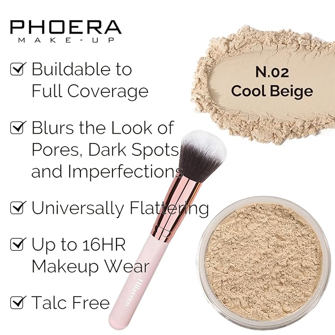 Mushroom Head Air Cushion CC Cream Natural Foundation,Phoera Powder, Bright Makeup Base Long Lasting with Makeup Sponge and Flat Top Kabuki Foundation Brush (#03 Warm Nude)