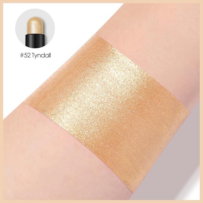 FOCALLURE Shimmer and Matte Cream Eyeshadow Stick,Smooth Brilliant Eye Brightener Pencil,High Pigment Eye Highlighter Pen for Women,Long Lasting Waterproof Eye Shadow and Liners Makeup (Tyndall)