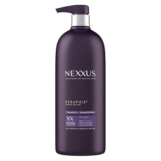 Nexxus Keraphix Shampoo With ProteinFusion for Damaged Hair Keratin Protein, Black Rice, Silicone-Free 33.8 oz
