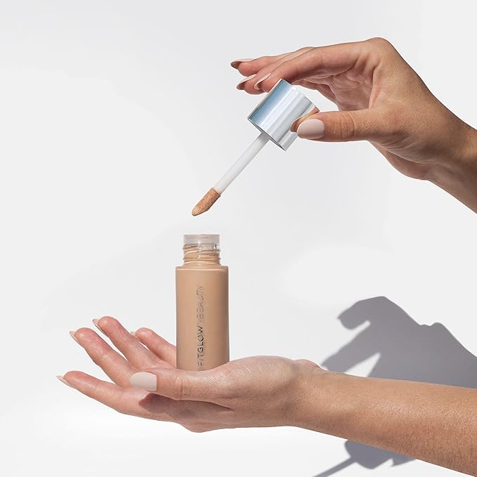 Fitglow Beauty - Natural Foundation+ Photo-Filtering Foundation | Vegan, Woman-Owned Clean Beauty (F4 - Medium Tan, Neutral Undertones)