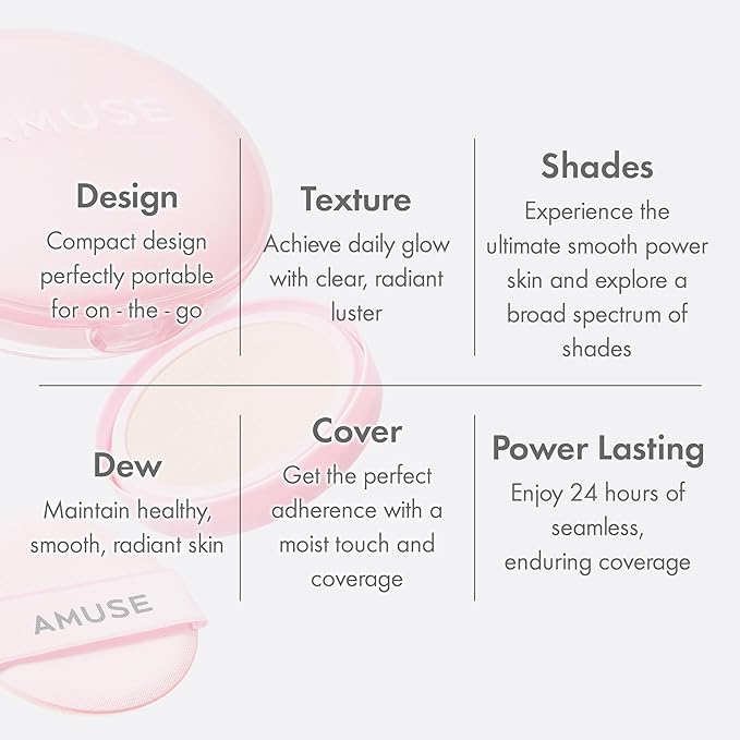 Amuse SEOUL DEW POWER VEGAN CUSHION [REFILL] | Dewy, glow, long-lasting, clean beauty, lightweight, natural look, foundation for sensitive skin, hydrating cushion ([REFILL] 1.5 NATURAL)