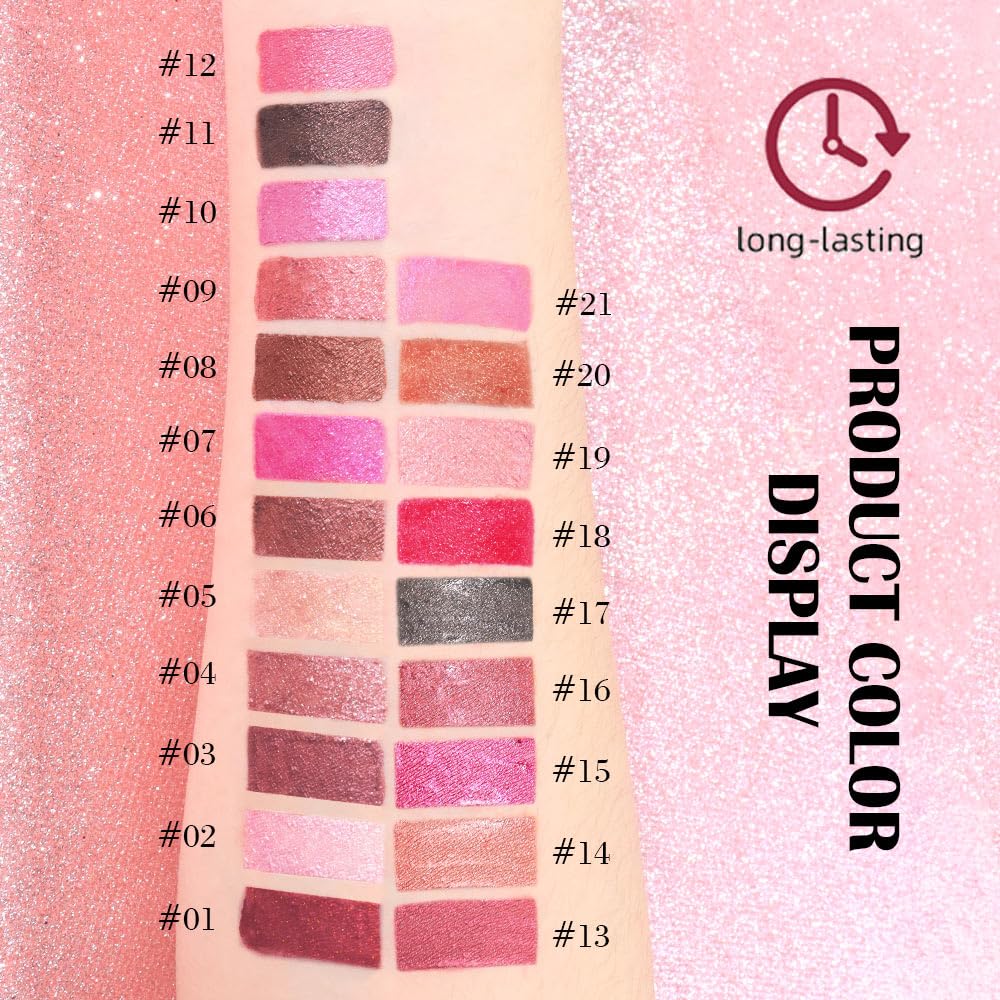Kaely 2-in-1 Mauve Metallic Lipstick and Lip Liner, Shimmer Liquid Metallic Lipsticks for Women, Glitter Lip Gloss Stain Long Lasting Waterproof Smudge Proof 24 Hour, Vegan Makeup, 16