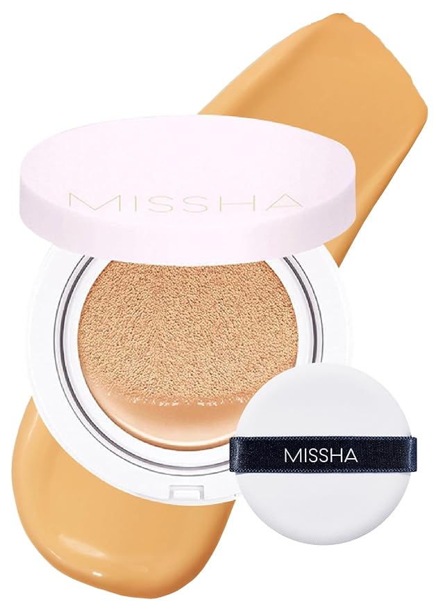 MISSHA Magic Cushion Foundation No.27 Honey beige for medium/tan skin - Flawless Coverage, Dewy Finish, Easy Application for All Skin Types