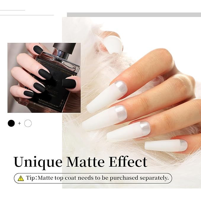 JODSONE 2Pcs Gel Nail Polish Set 10ml Black and White Gel Polish，Soak Off LED U V Nail Gel Manicure All Seasons Gel Polish Nail