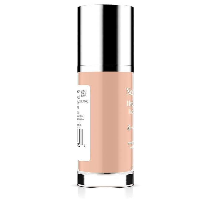 Neutrogena Hydro Boost Hydrating Tint Foundation Makeup for Dry Skin, with Hyaluronic Acid, Lightweight Oil-Free Water Gel, Non-Comedogenic, 20 Natural Ivory, 1.0 fl. oz
