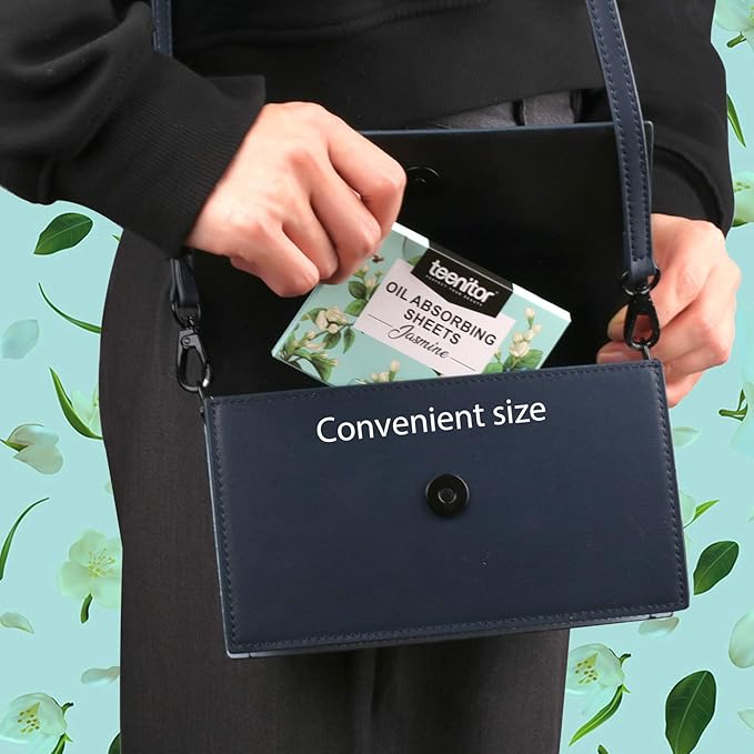 Teenitor Oil Absorbing Sheets for Face, 1000 Sheets Jasmine Oil Blotting Paper for Oily Skin, Natural Oil Control Film Oil Blotting Sheets for Face Men Women, Face Oil Sheets