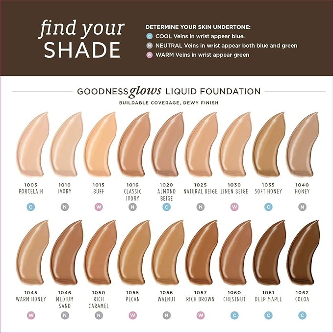 Burt's Bees Goodness Glows Liquid Makeup, Chestnut - 1.0 Ounce