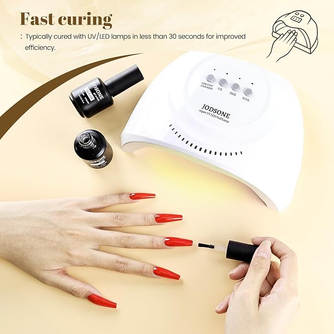 JODSONE 2 Bottles 15ml of Top Coat Gel Polish No Wipe Help Bright Manicure Need Lamp Cured