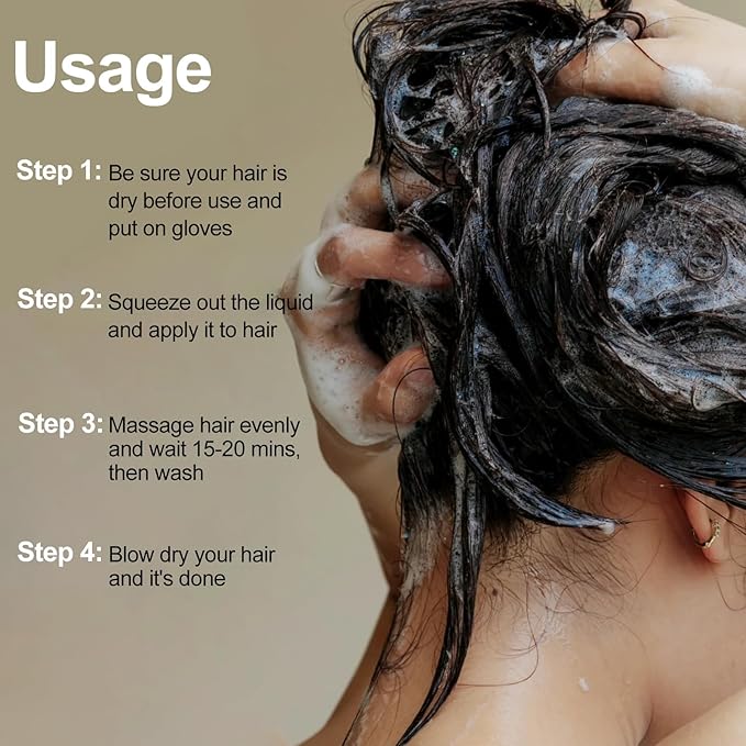 Coffee Hair Dye, Hair Dye Shampoo for Men and Women, Hair Color Shampoo For Home Use, Shampoo Para Canas, Hair Dye Shampoo 3 in 1, 16.9 Fl Oz (Coffee)