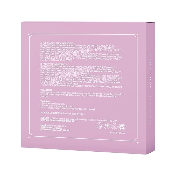 Purple Eyeshadow Stick Makeup 6PCS Set, Metallic Shimmer Matte Cream Eye Shadow Palette Brightener Pencil Crayon - BLUEBERRY