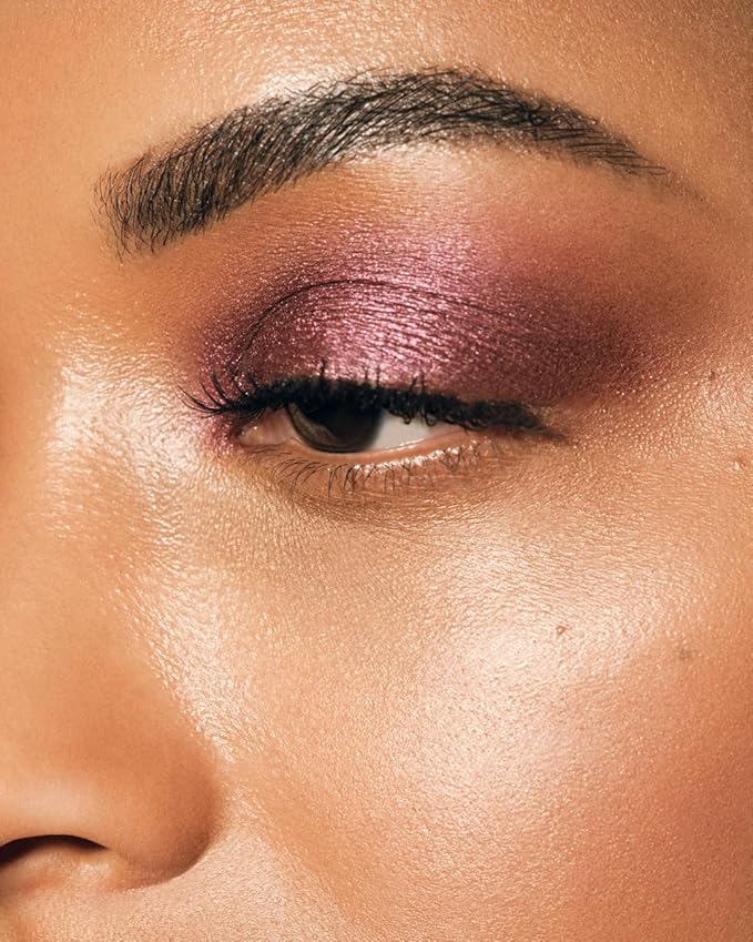 MAKE Beauty Multi-Chromatic Eye Shadow. Metal Reflecting Luminous Foil Finish Creamy, Buildable, Dimensional Long-wear, Crease-proof Powder Eyeshadow, Multichrome Shade - Purple Haze, Magenta