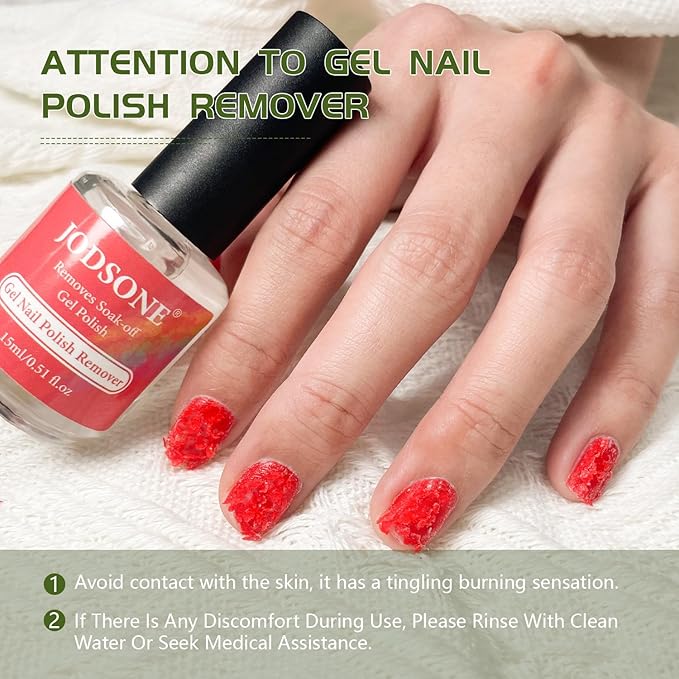 JODSONE Gel Nail Remover Quick Gel Nail Polish Remover and Base Coat Top Coat Simple Set is Suitable for Beginners to Try