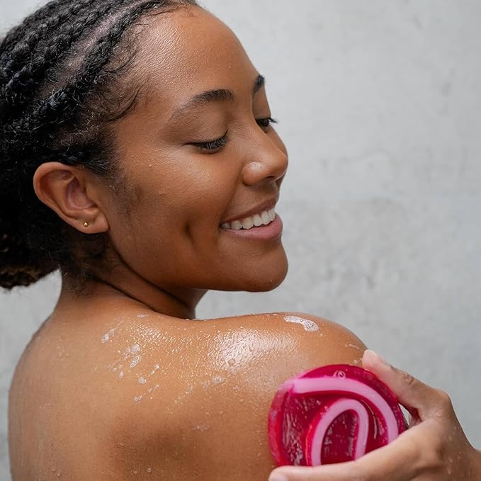 ANIHANA Handcrafted Natural Soap with Coconut Oil, Gentle Cleansing, Paraben Free, Refreshing Raspberry Lollipop Scent, 4.23 oz