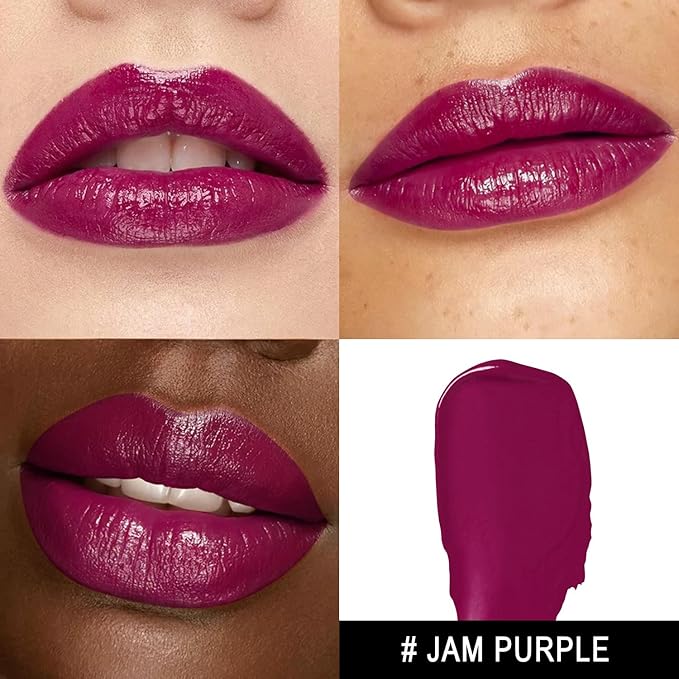 MAKI YIKA Moisture Purple Lipstick for Women Hydrate Lip Gloss for Dry Cracked Lips Weightless Glossy Lip Color Juicy Finish,MA067 Jam Purple