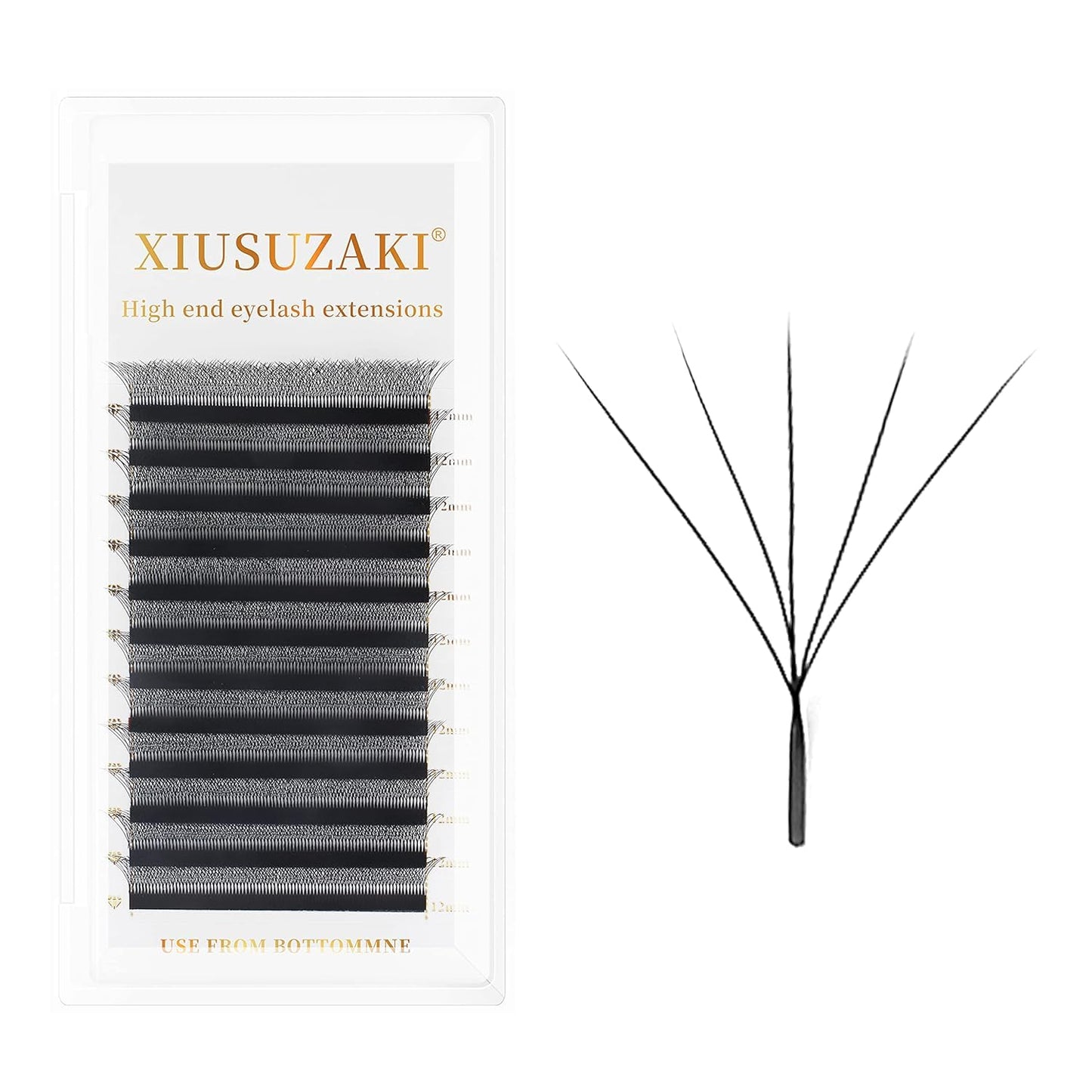 W Lash Extensions Supplies 5D Eyelash Extensions W Shape 0.07mm Thickness C Curl 15mm Premade Fans Easy Fan Lashes Volume Matte Black 12 Rows Crisscross Eye Lashes(W-5D-0.07-C,15mm)