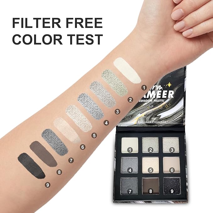 Eyeshadow, 9 Colors Eyeshadow Palette, Matte&Glitter&Shimmer Eyeshadow,for Eye Makeup Long Lasting Waterproof Eye Makeup Palette, Glitter Shimmer Professional Bright-Colored Eye Shadow(G005-3)