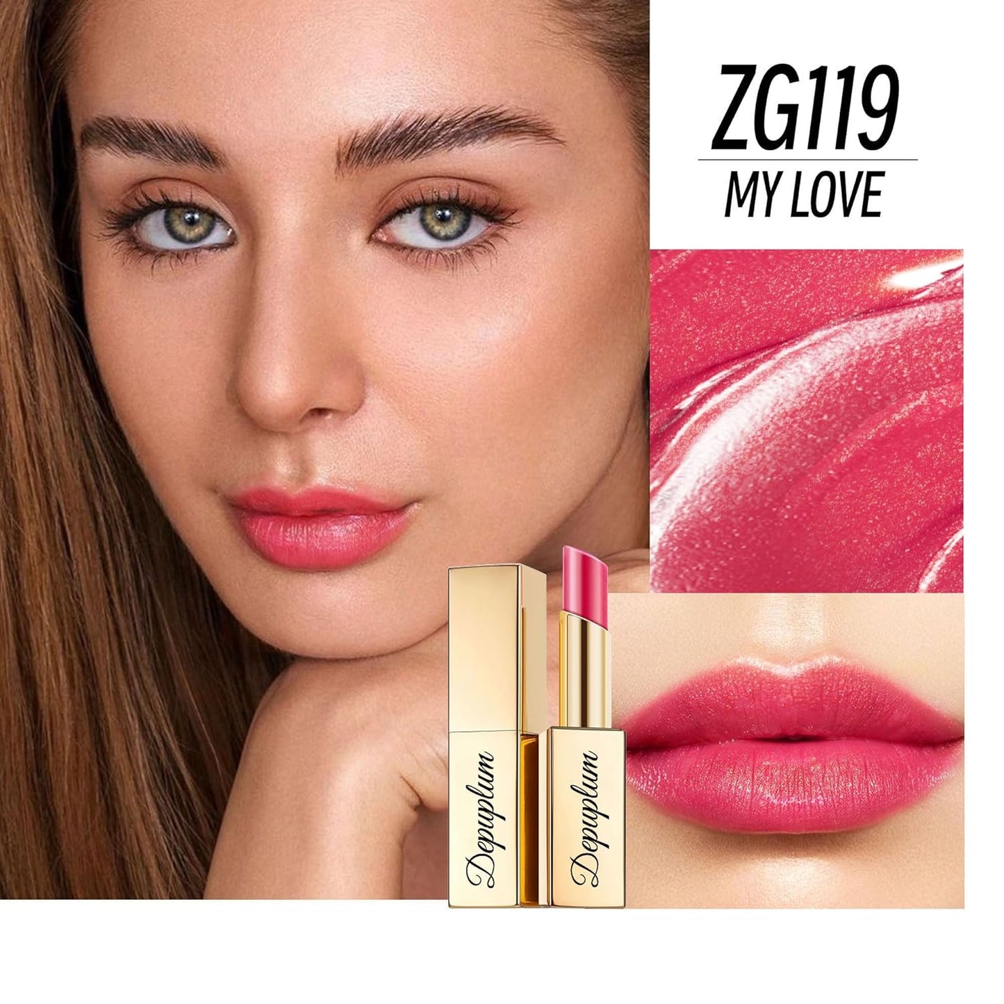 Berry Red Lipstick Moisturizing for Women Shimmer Tinted Lip Balm Cranberry Hydrating Nourishing Lip Gloss Vegan& Cruelty Free Lip Makeup, ZG119 My Love