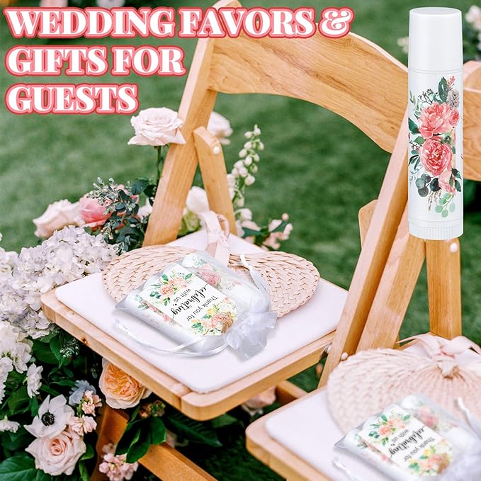 100 Pack Thank You Gifts Lip Balm Bulk Party Supplies Employee Appreciation Gifts for Guests Wedding Bridal Shower Bachelorette Gifts Baby Shower Favors for Coworkers Women Homeless Nurse