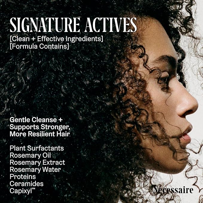 Nécessaire Rosemary Shampoo With Pump | Multi-Protien Strengthening Conditioner For Thinning Hair. For Women + Men. Good For All Hair Types/Textures. Color-Safe. 500 ml / 16.9 oz