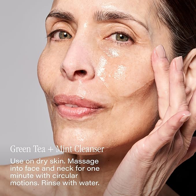 SKINN Day & Night Face Wash for Women & Men - Refreshing Green Tea & Mint Infusion, Nourishing Olive & Enzyme Formula - Complete AM/PM Cleanser Set for Hydrated