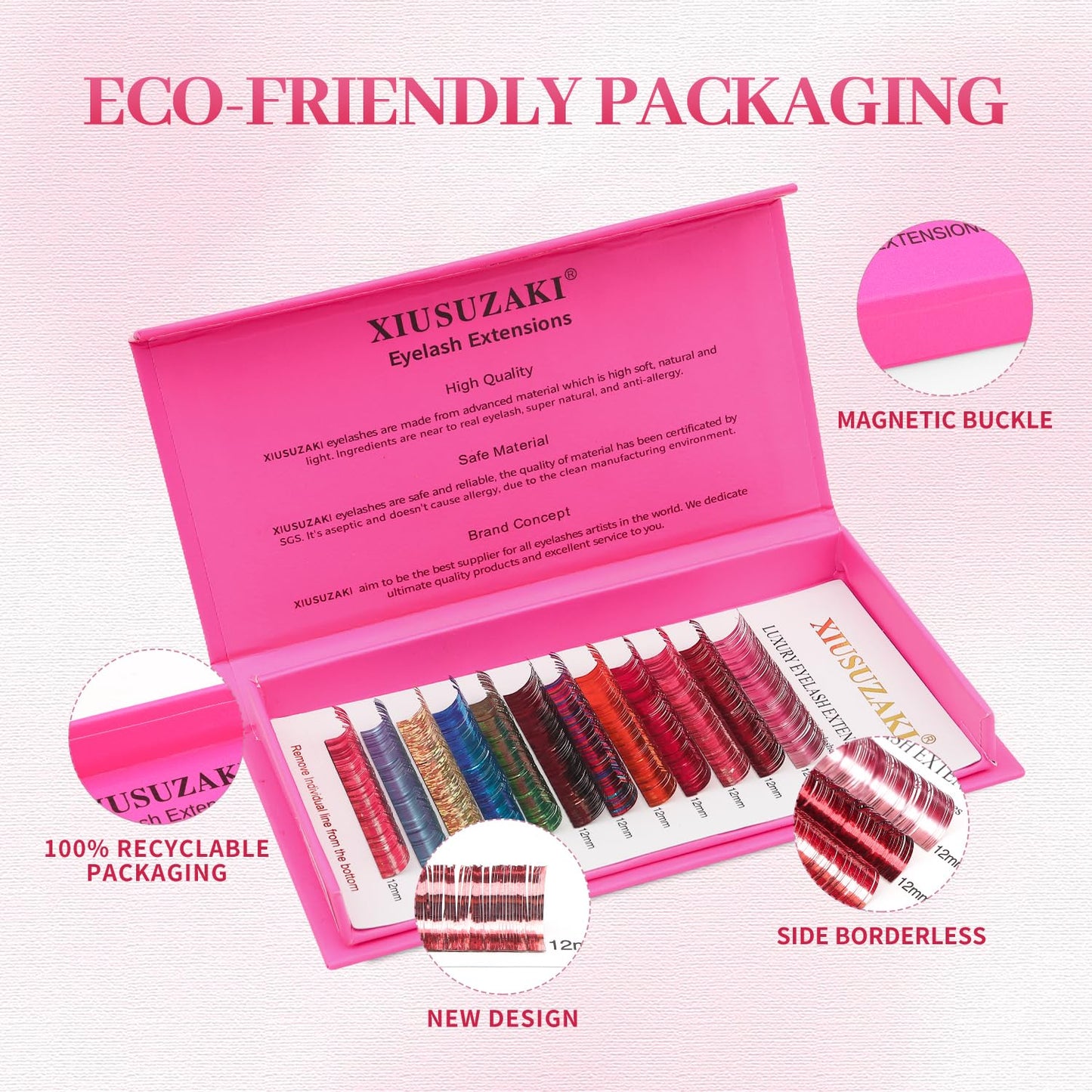 Glitter Spike Tinsel Eyelash Extensions 0.07 Colored Lashes Extension D Curl Lashes 12mm Lash Extensions Soft False Eyelashes Volume Lashes 12 Rows Professional Use(Glitter,0.07-D,12mm)