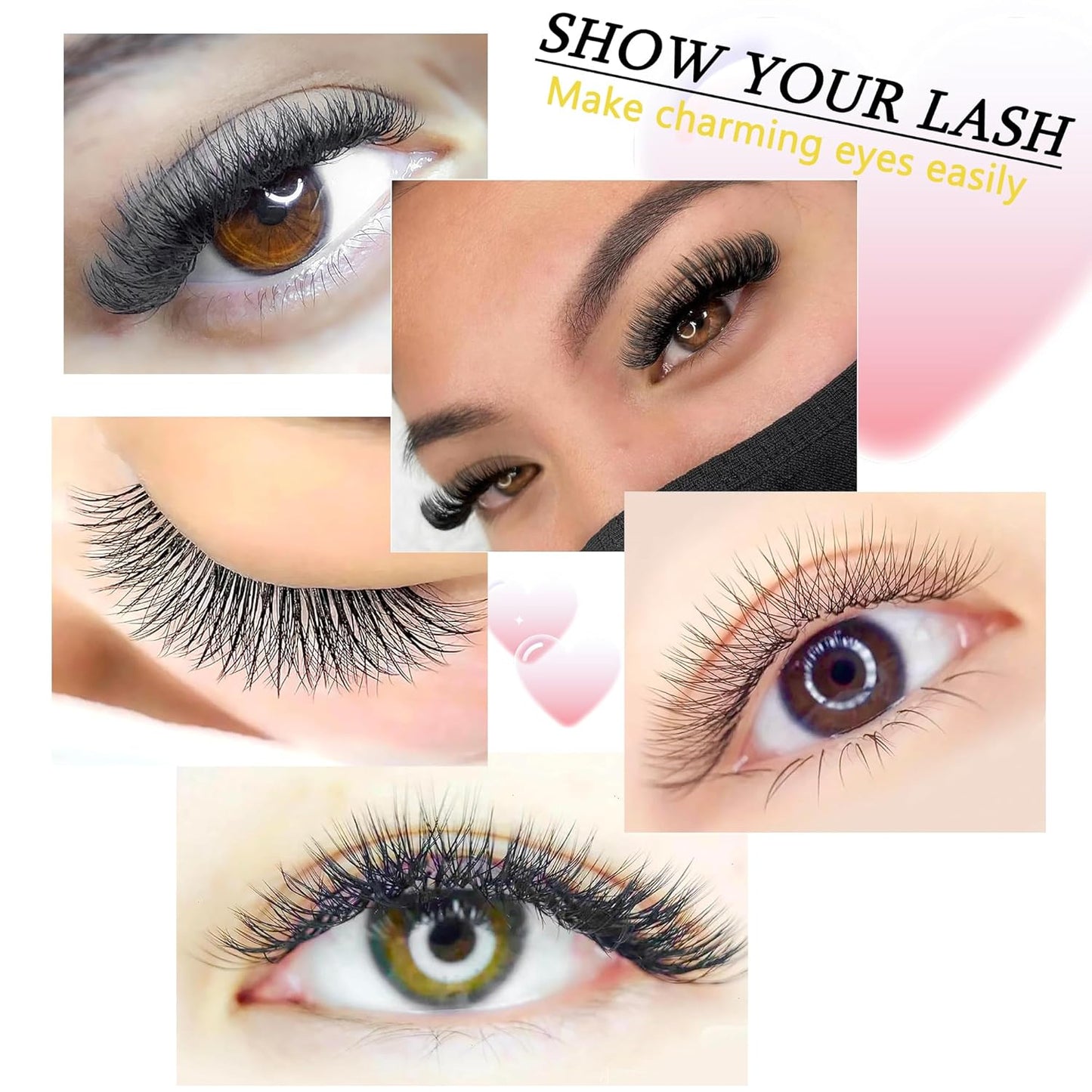 W Lash Extensions Supplies 3D Eyelash Extensions W Shape 0.07mm Thickness C Curl 14mm Premade Fans Easy Fan Lashes Volume Matte Black 12 Rows Crisscross Eye Lashes(W-3D-0.07-C,14mm)