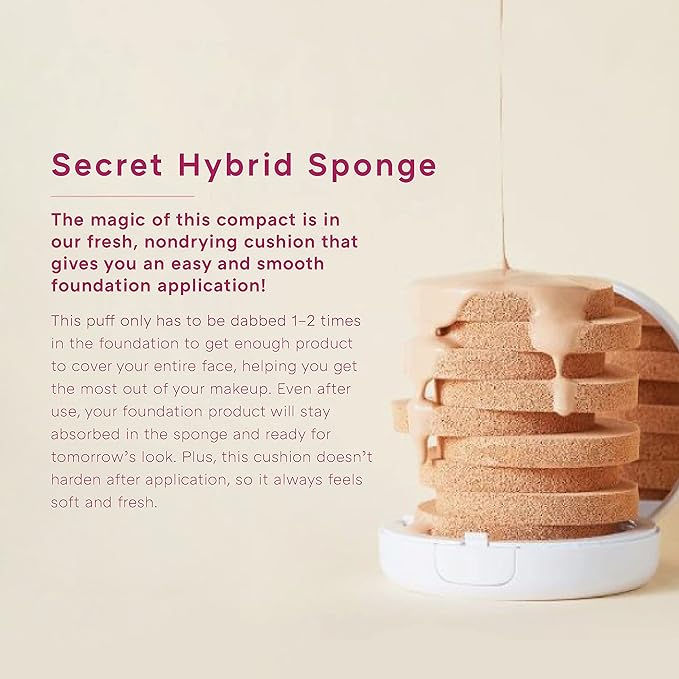 MISSHA Magic Cushion Foundation No.27 Honey beige for medium/tan skin - Flawless Coverage, Dewy Finish, Easy Application for All Skin Types