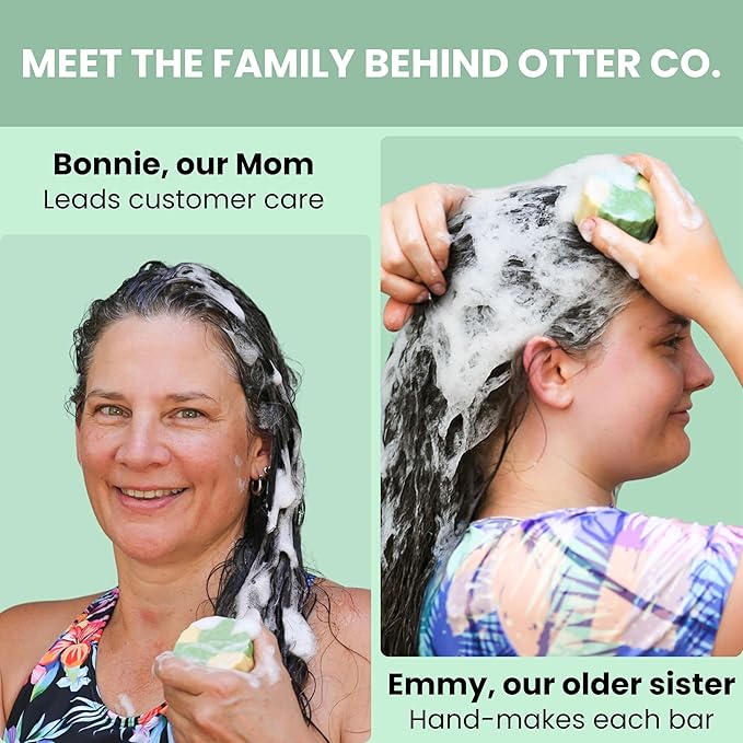 Otter co. Tea Tree and Rosemary Volumizing and Thickening Shampoo Bar - Olive Oil, Green Tea, Nettle, Zinc – Vegan, Sulfate Free & Non Toxic – Women and Mens Shampoo, All Hair Types, Made in USA