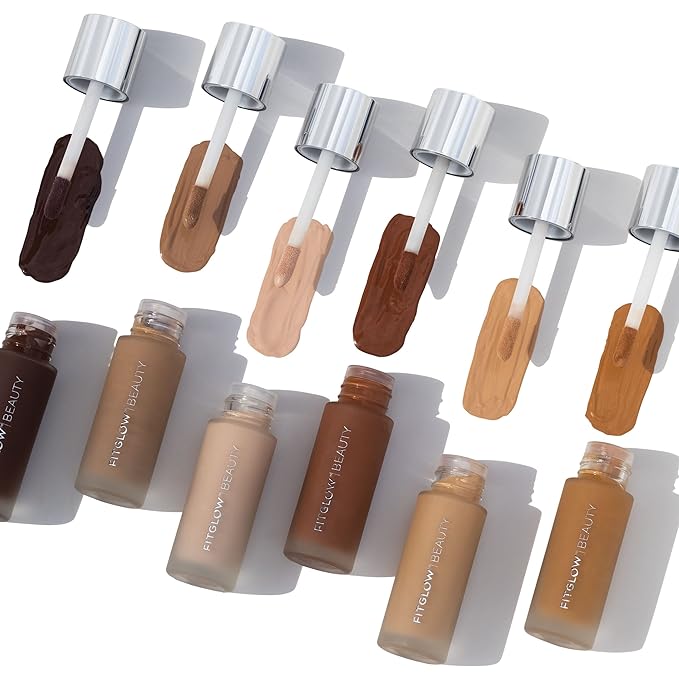 Fitglow Beauty - Natural Foundation+ Photo-Filtering Foundation | Vegan, Woman-Owned Clean Beauty (F4 - Medium Tan, Neutral Undertones)