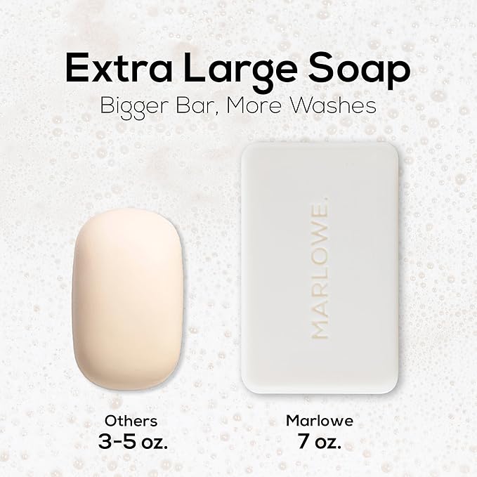 MARLOWE. No. 105 Bar Soap for Men 7 oz (6 Bars) Moisturizing Body Soap, Nourishing & Refreshing with Natural Extracts, Shea Butter, Olive Oil & Green Tea Extracts, Original Sage & Fir Scent