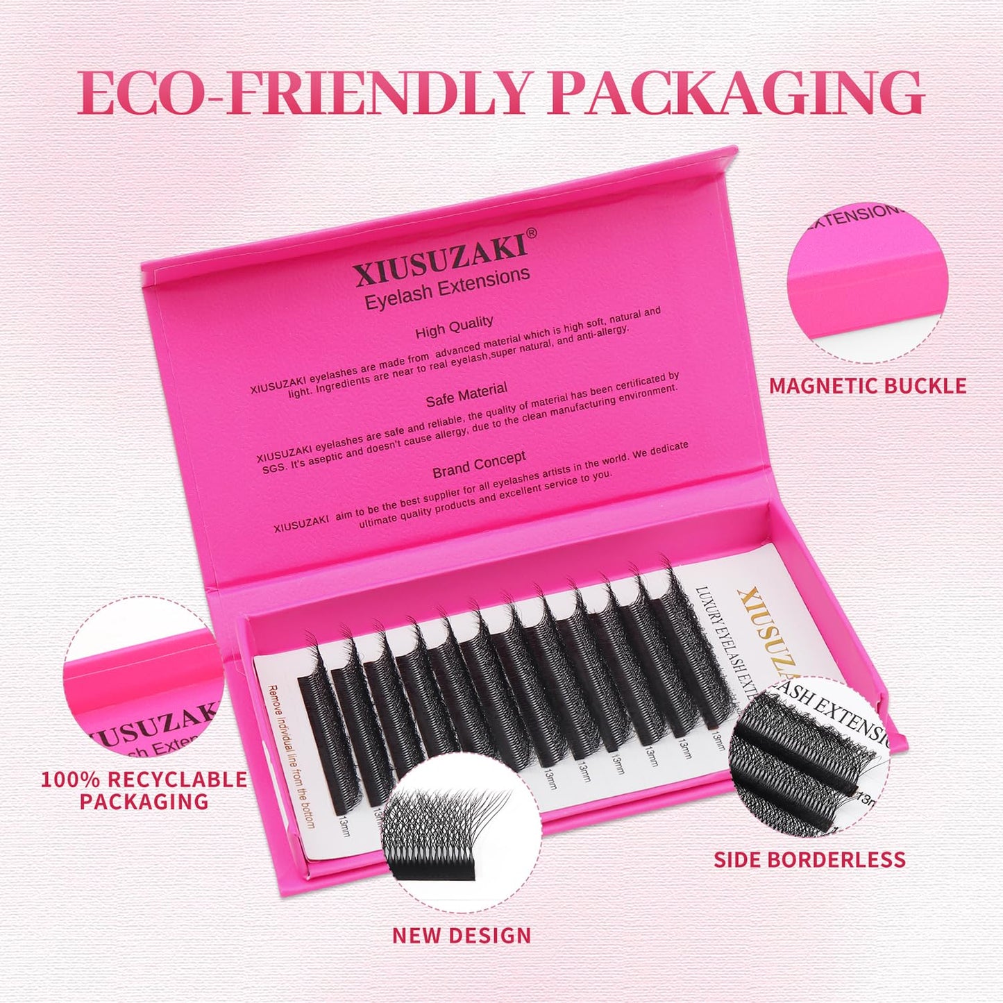W Lash Extensions Supplies 8D Eyelash Extensions W Shape 0.07mm Thickness D Curl 11mm Premade Fans Easy Fan Lashes Volume Matte Black 12 Rows Crisscross Eye Lashes(W-8D-0.07-D,11mm)