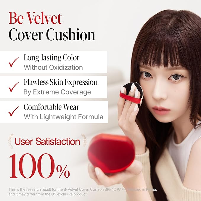 espoir [NEW] Be Velvet Cushion Foundation | Quick and Easy Coverage with Long-lasting Color by Zero Oxidation (#22 Petal, 0.46 Ounce (Pack of 1))