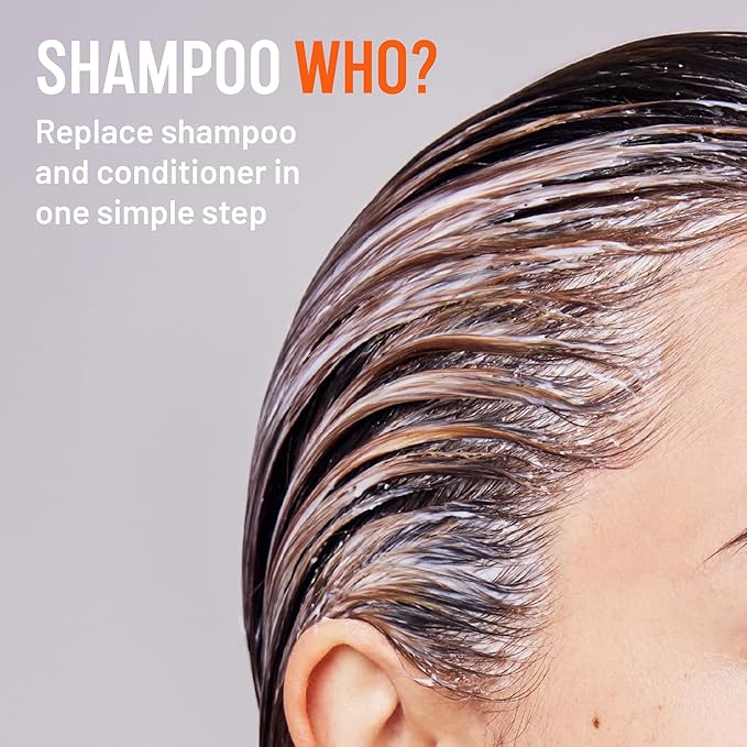 Hairstory New Wash Original with Scalp Brush, Cleansing Cream for All Hair Types, Detergent Free Shampoo & Conditioner Alternative, Promotes Scalp Health, 8oz