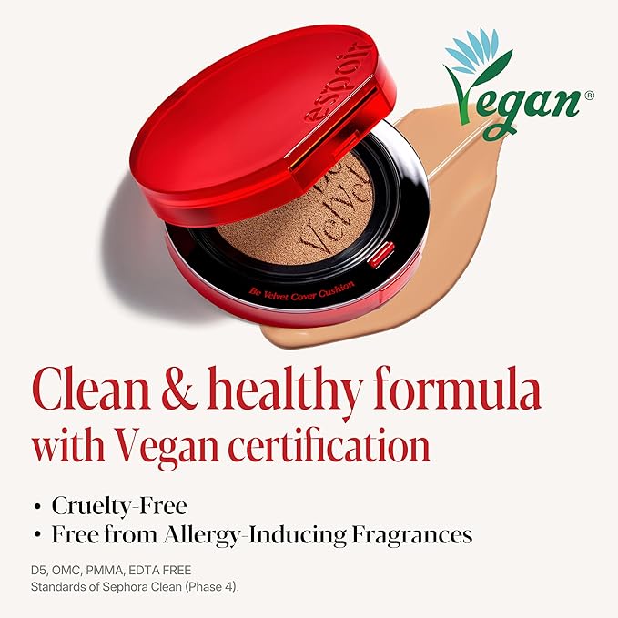 espoir [NEW] Be Velvet Cushion Foundation | Quick and Easy Coverage with Long-lasting Color by Zero Oxidation (#29 Walnut, 0.46 Ounce (Pack of 1))