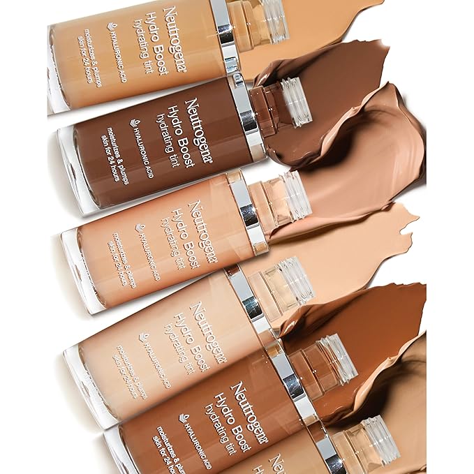 Neutrogena Hydro Boost Hydrating Tint Foundation Makeup for Dry Skin, with Hyaluronic Acid, Lightweight Oil-Free Water Gel, Non-Comedogenic, 85 Honey Color 1.0 fl. oz