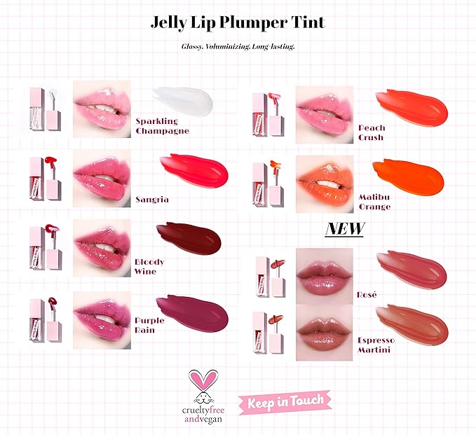 Jelly Plumper Tint (P04 Purple Rain) | Non-Sticky, Long-Lasting Lip Gloss | Vegan and Cruelty-Free Korean Lip Tint