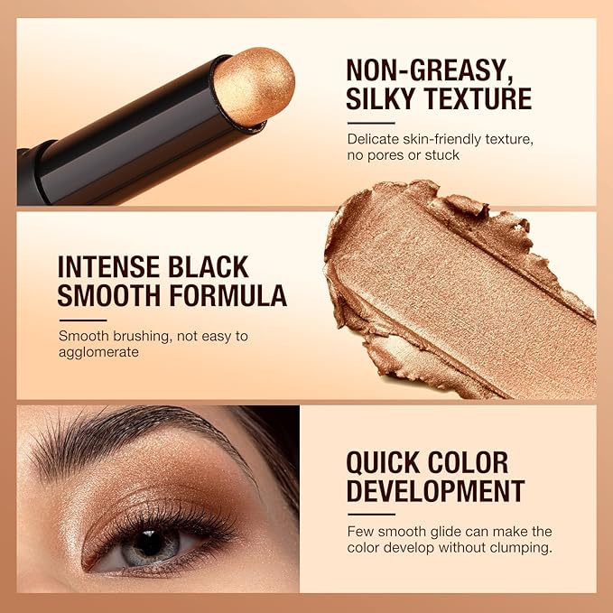 Jolilab Eyeshadow Stick Set, 8 Colors Matte Professional Bright-Colored Contouring and Highlight Stick, Cream Waterproof Long Lasting High Pigmented Eye Shadow. (8, A1)