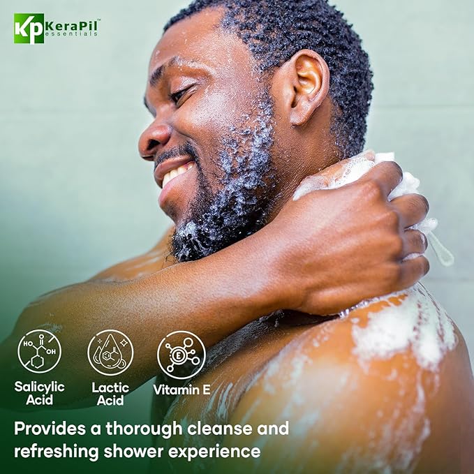 Exfoliating Body Wash with Salicylic Acid - No Dry Out, Gentle Exfoliates Rough and Bumpy Skin, Body Acne Wash, BHA & AHA - Cucumber and Mint Salicylic Acid Body Wash - (16 fl oz x 2)