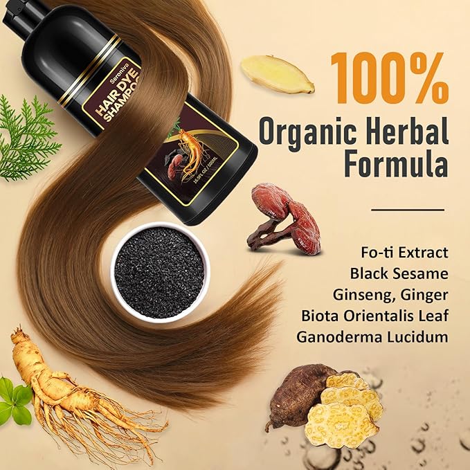 Hair Dye Shampoo 3-in-1: Instant Hair Color Shampoo for Gray Hair - Ideal for Women & Men, Long-Lasting Dye Shampoo for Color Treated Hair, Champu Para Canas, Easy to Use, 500 Ml (Chestnut Brown)