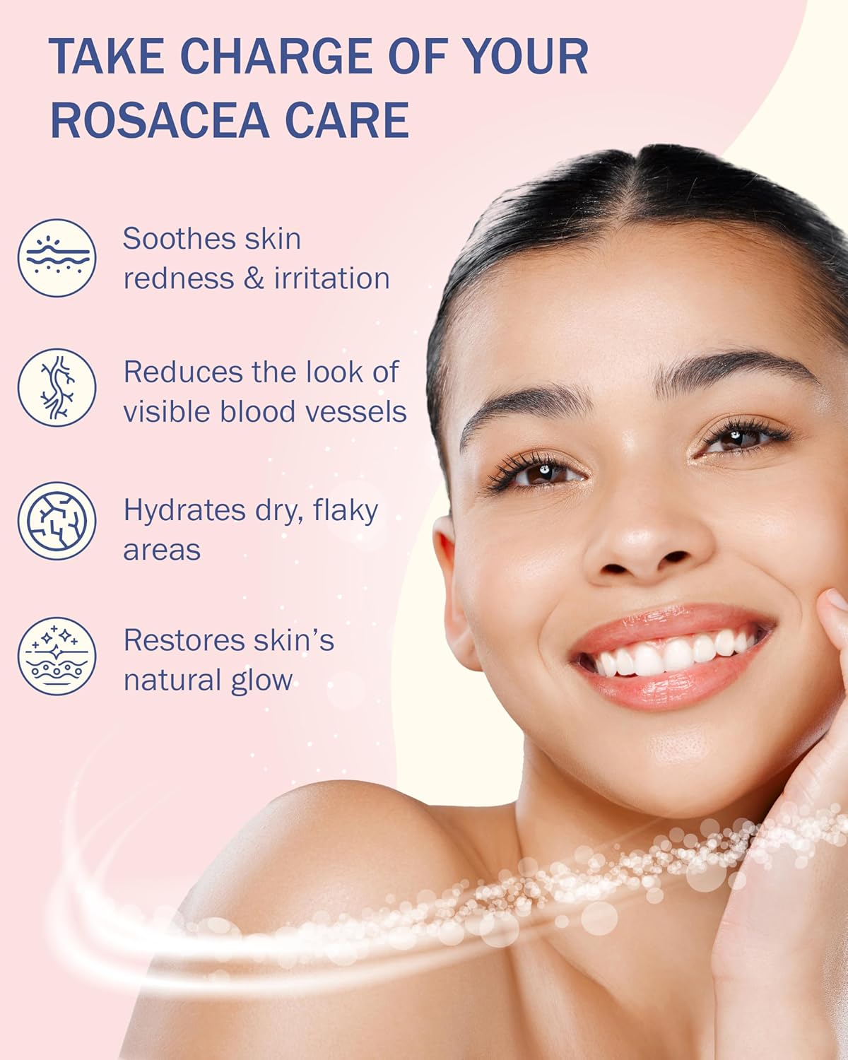 Rosacea Treatment Skincare for Women & Men - Face Wash, Rosacea Cream & Face Serum, Moisturizer Redness Reducing Skin Care with Aloe Vera, Hyaluronic Acid & Fruit Extracts, Made in USA by e70