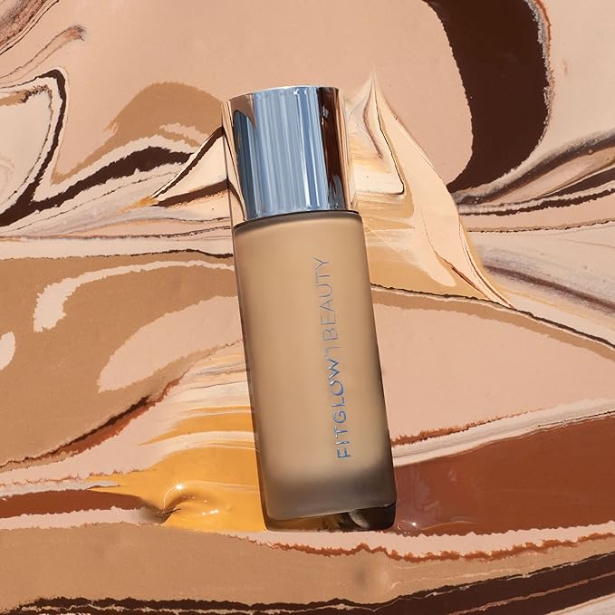 Fitglow Beauty - Natural Foundation+ Photo-Filtering Foundation | Vegan, Woman-Owned Clean Beauty (F1 - Fair, Neutral Undertones)