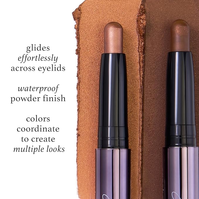 Julep Eyeshadow 101 Crème-to-Powder Eyeshadow Stick Duo, Copper Shimmer & Cocoa Shimmer