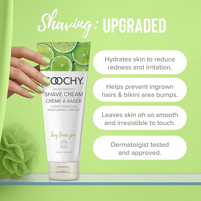 Coochy Shave Cream - Moisturizing Shave Lotion - Gentle Intimate Shaving Cream - For Bikini Area, Underarms, Legs & More - Rash-Free, Hydrating Formula - Key Lime Pie, 32 oz