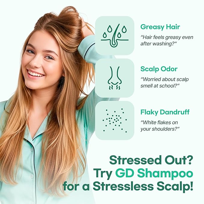 TS GD Shampoo for Teens | Korean Anti-Dandruff Shampoo for Oily & Itchy Scalp | Fruity Allergy-Free Scent | Sulfate-Free Gentle Hair Care (14.1 Oz)