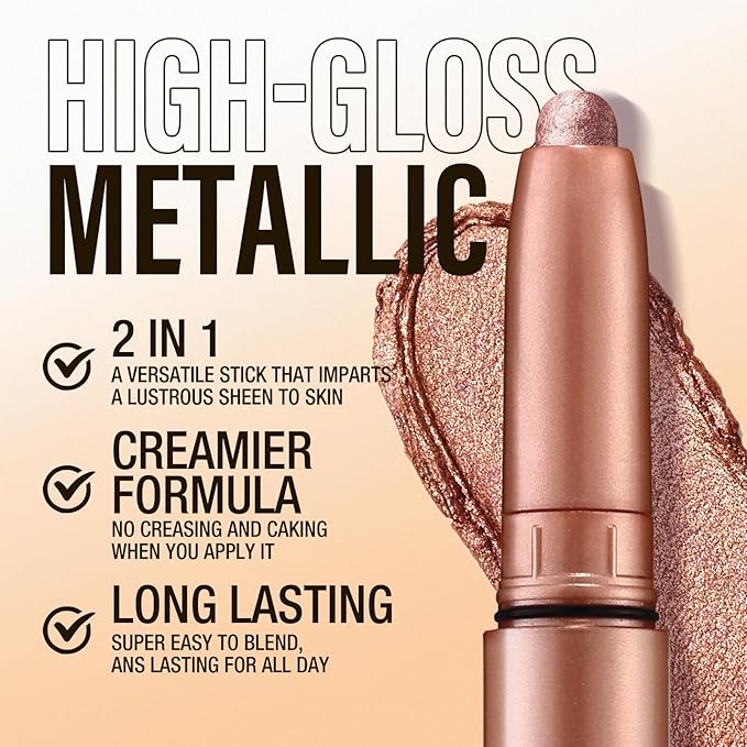 Jolilab Eyeshadow Stick Set, 2 Colors Matte Professional Bright-Colored Contouring and Highlight Eyeshadow Stick, Cream Waterproof Long Lasting High Pigmented Eye Shadow. (2, 06+23 2pcs)