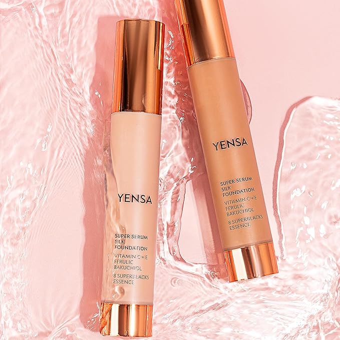 YENSA Super Silk Foundation - Full Coverage, Age-defying complex of Vitamin C, E, Ferulic, and Bakuchiol Oil (Fair 3) 1.0 fl oz